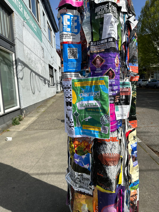 Planted Expo Seattle poster on a telephone pole