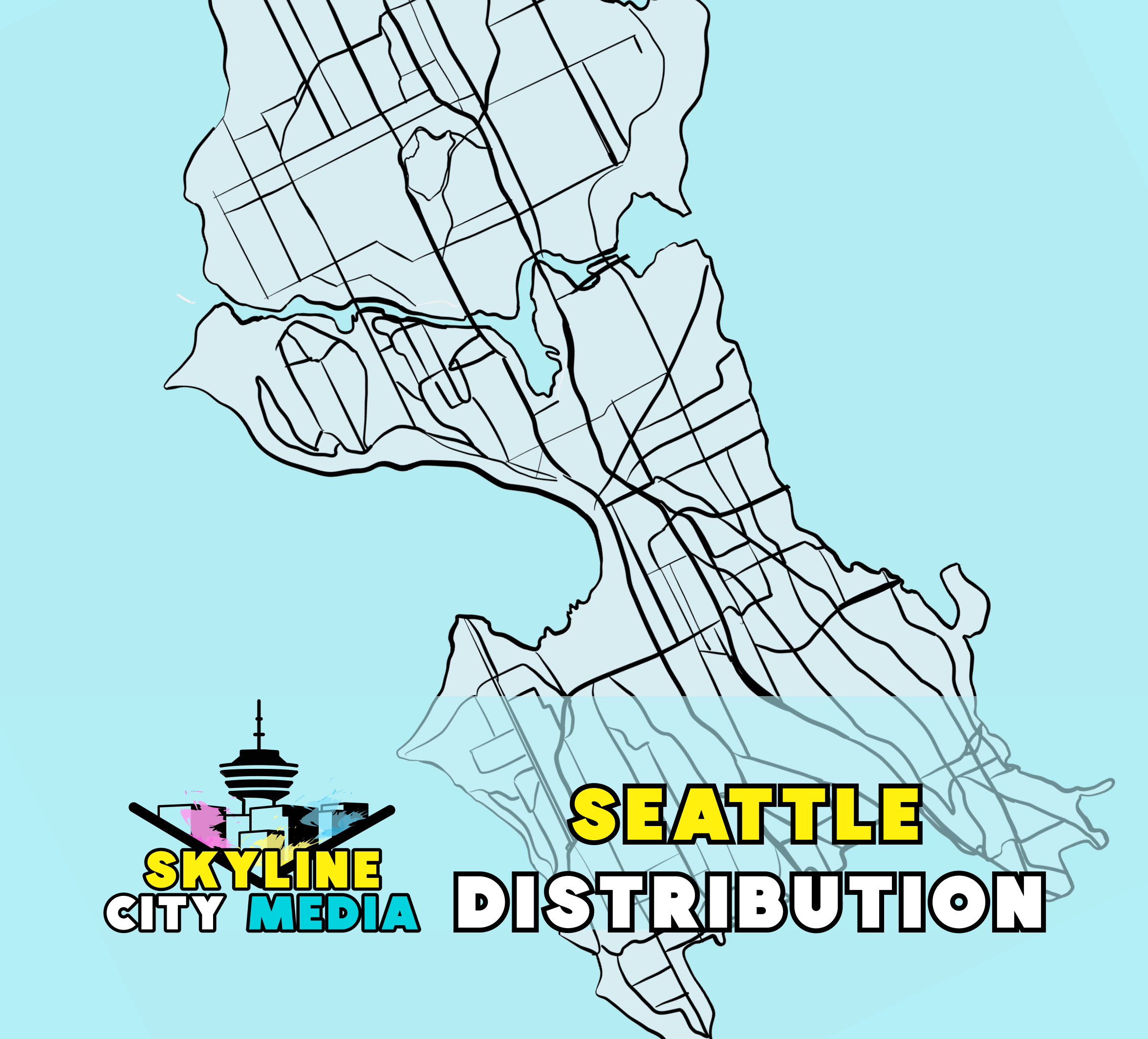 Skyline City Media Seattle Poster Distribution Map